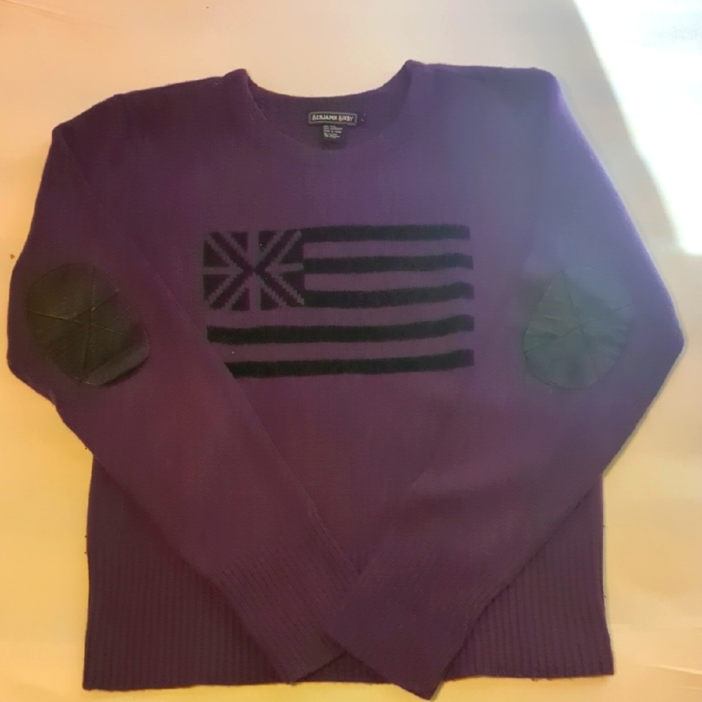 Benjiman Bixby Crewneck Sweater in Purple and Black